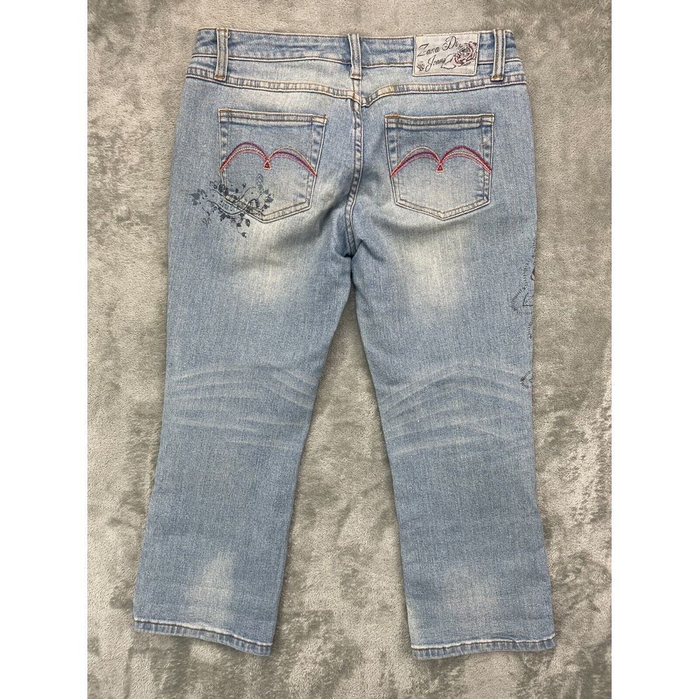 Zana Di Women's Jeans 7 Blue Low-Rise Capri Stretch Denim 30x22.5 Embroidered - Picture 9 of 10
